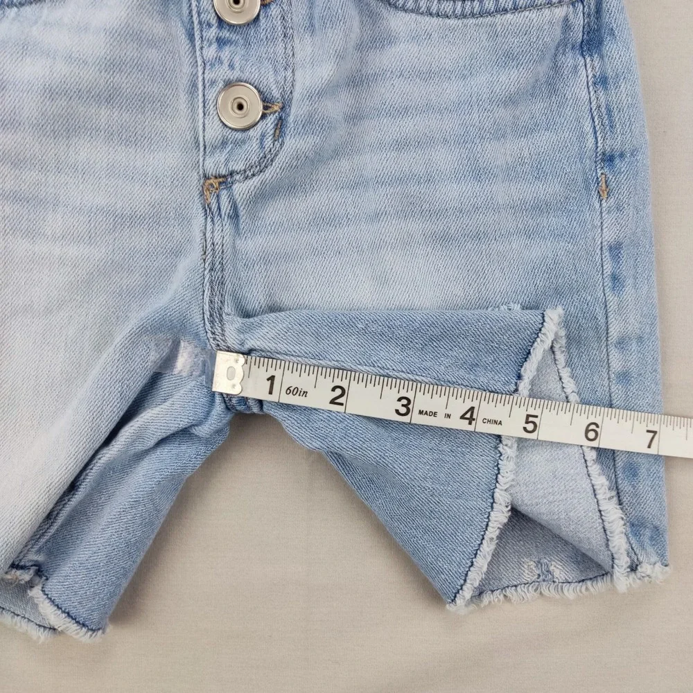 The Children's Place Shorts Girls 5 Blue Girlfriend Distressed Button Fly Frayed